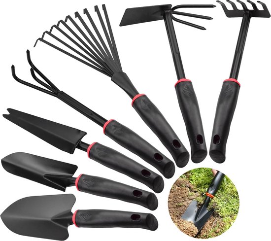 Specollect Clearance 2Pcs Gardening Tool Kit Double-Sided Hand Plow Hoe Spade & Shovel & Rake, Trowel, Weeder, for Any Vegetable or Flower Garden