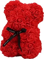 Livano Rozen Beertje - Valentijn Cadeautje Voor Haar & Hem - Rose Bear - Rozen Beer - Teddy - Vrouw - Rood