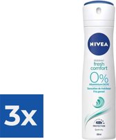 Nivea Fresh Comfort Alu- free Spray 150 ml - Voordeelverpakking 3 stuks