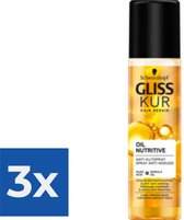 Gliss Oil Nutritive Anti-Klitspray 200ml - Voordeelverpakking 3 stuks