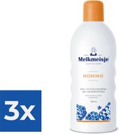 Melkmeisje Honing - 1000 ml - Bad- & Doucheschuim - Voordeelverpakking 3 stuks