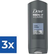 Dove Men + Care Cool Fresh - 400 ml - Douche Gel - Voordeelverpakking 3 stuks