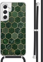 Casimoda® - Coque Samsung A54 avec cordon - Cube vert - Cordon amovible - TPU/acrylique - Vert