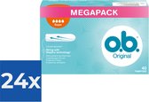 O.B. Tampons - Megapack Super Plus - Gebogen Groeven - 40 stuks - Voordeelverpakking 24 stuks