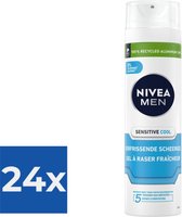 NIVEA MEN Sensitive Cooling - 200 ml -Scheergel - Voordeelverpakking 24 stuks