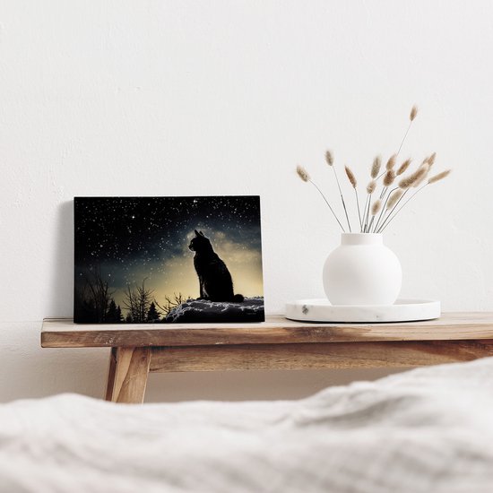 Artaza Peinture sur toile Chat Vintage dans la forêt – 30 x 20 – Klein – Photo sur toile – Impression sur toile