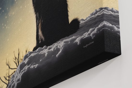 Artaza Peinture sur toile Chat Vintage dans la forêt – 30 x 20 – Klein – Photo sur toile – Impression sur toile