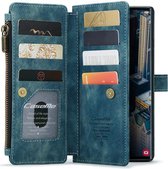 CaseMe C30 Hoesje Geschikt voor Samsung Galaxy S23 Ultra | Wallet Zipper Book Case met Pasjeshouder | Beschermhoes met Portemonnee | Blauw