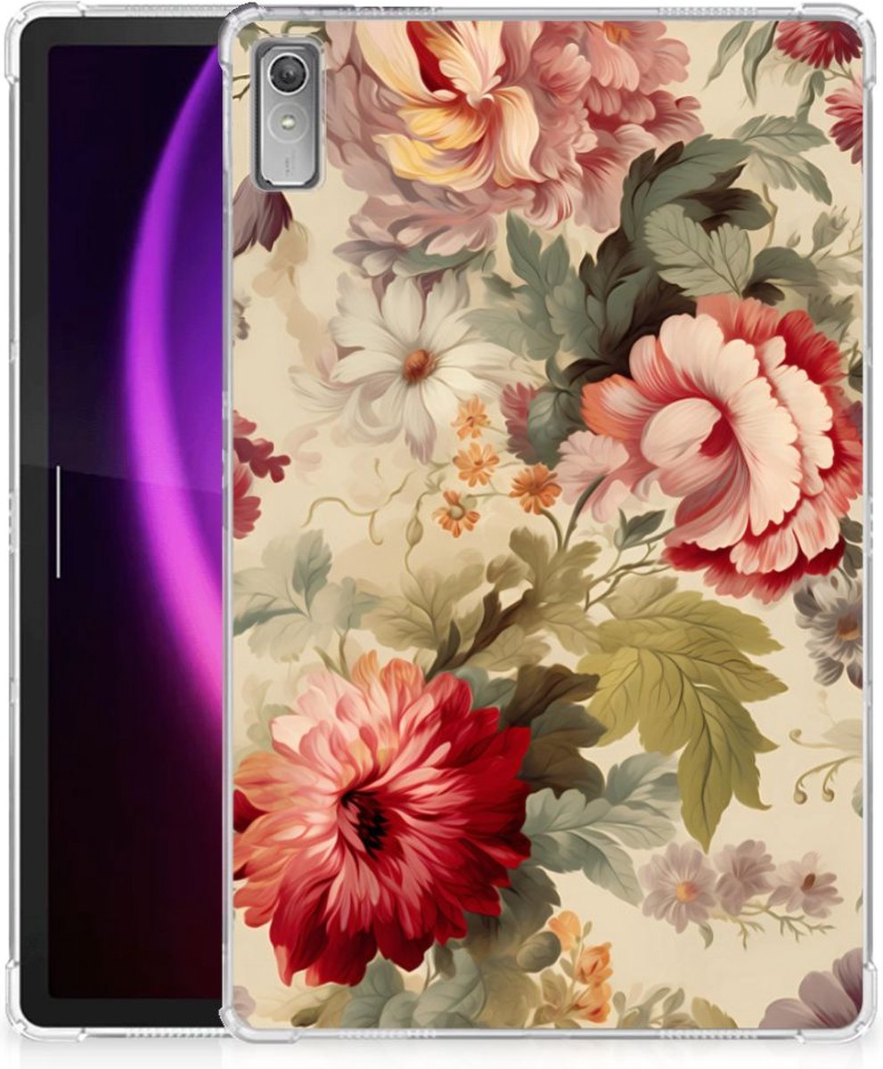 Back Cover voor Siliconen Hoesje voor Lenovo Tab P11 Gen 2 Bloemen