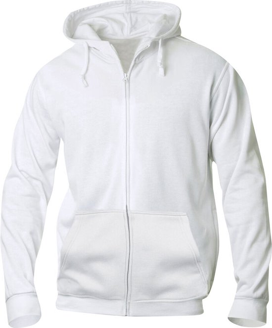 Clique Basic hoody Full zip Wit maat 3XL