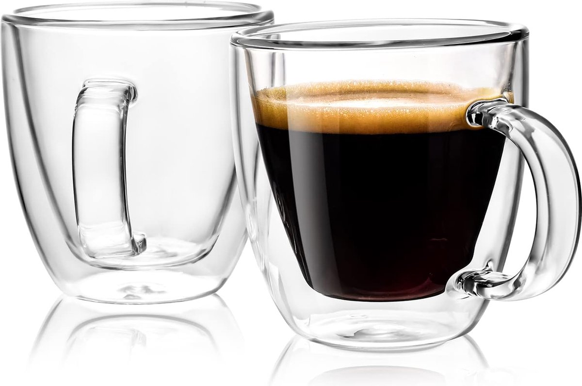 Tasses à café en verre à Double paroi 150ml, ensemble de tasses à