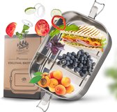 Premium Roestvrijstalen Lunchbox 1400 ml | Metalen Lunchbox met Compartimenten | Roestvrijstalen Lunchbox voor Volwassenen en Kinderen | Lunchbox voor Onderweg | Lekvrij & Duurzaam