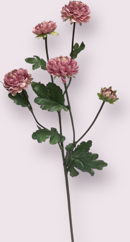 Zijden kunstbloem Chrysant | Roze | Lengte 68 centimeter