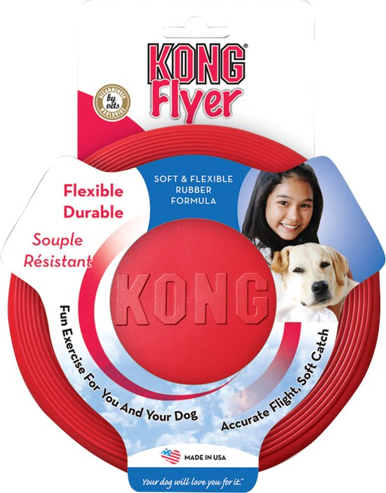 Kong Flyer Frisbee - Jouet pour chien - Rouge - Ø25 cm