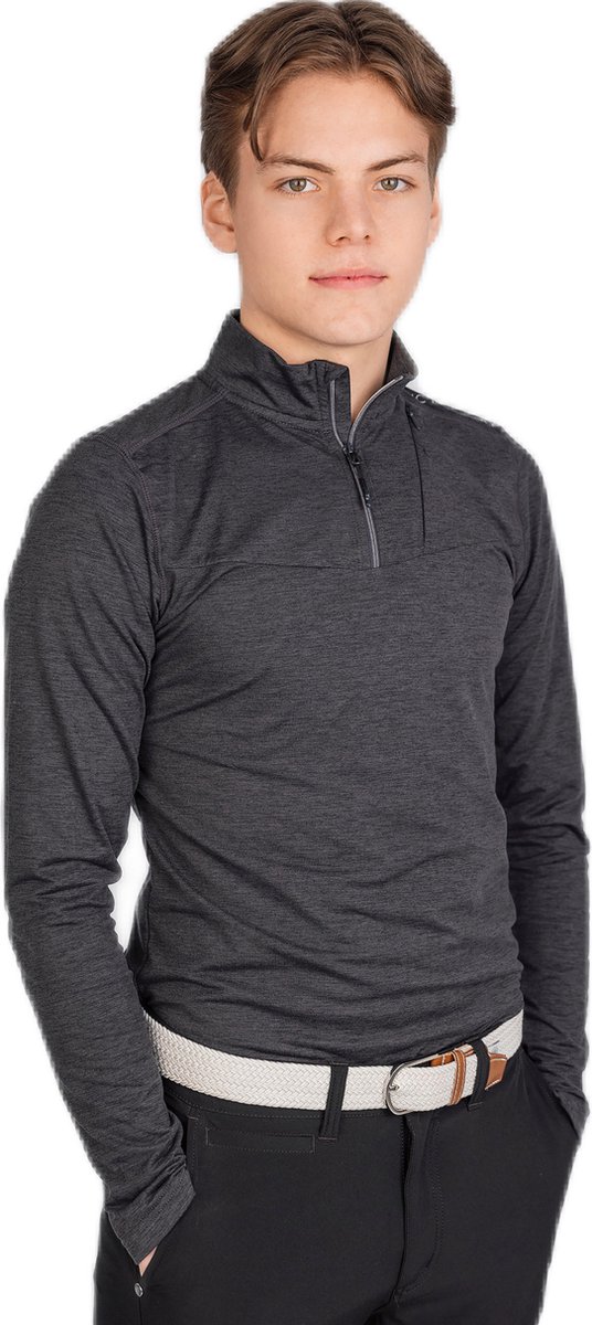 Func Factory mannen Longsleeve Pully Ashton zwart melange maat 3XL van Func Factory — afbeelding 5
