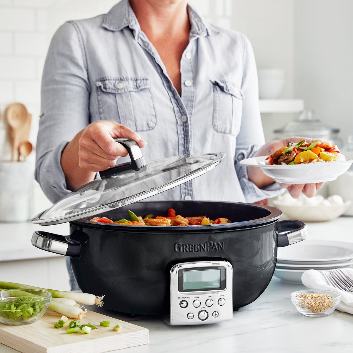 GreenPan Elite 5.6L slowcooker - PFAS-vrij met bruinfunctie thumbnail 8