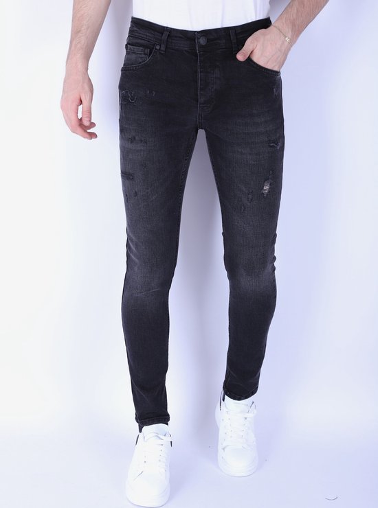 Stone Washing Mannen Slim Fit Jeans met Stretch - 1105 - Zwart