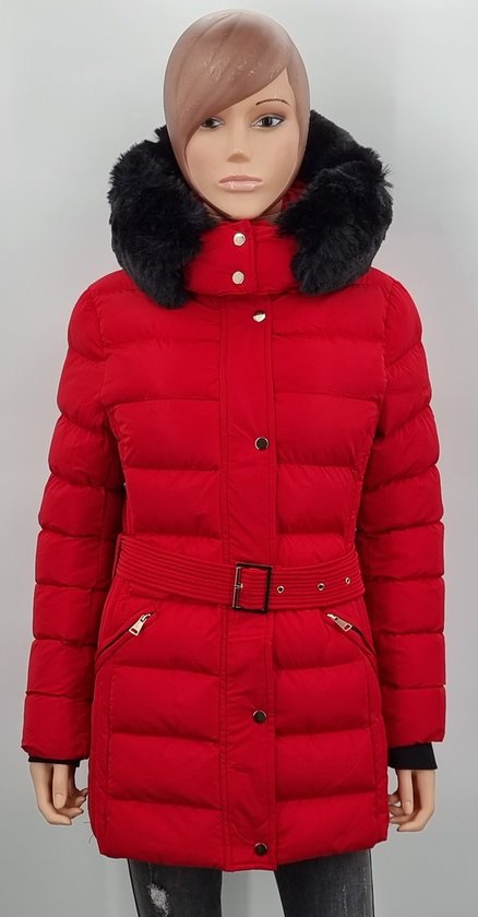 Wulux - Veste Femme - Veste d'hiver Femme - Coupe Slim - Rouge - Taille M