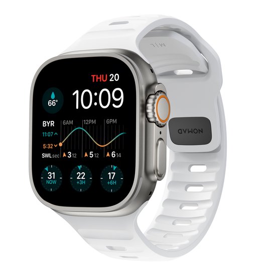 Nomad Sport horlogebandje - FKM rubber - geschikt voor Apple® Watch 45 mm & Apple Watch 49 mm & Apple Watch Ultra - White