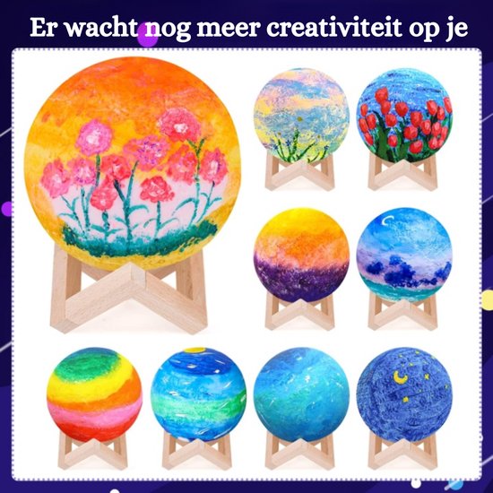 Klever Kits Verf je eigen maanlampset, 3D Ruimte Maan nachtlampje, doe-het- zelf lamp nachtlampje kunst & ambachten kit voor kinderen, verjaardagscadeaus voor meisjes jongens leeftijden 6 7 8 9 10 11