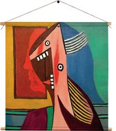 Textielposter Picasso De Vrouw 1929 Vierkant XXL (90 X 90 CM) - Wandkleed - Wanddoek - Wanddecoratie