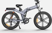 X26 Fatbike E-bike 1200 Watt 50km/u Fattire 26’’x4 dikke banden 80-130 km afstand - 8 versnellingen en dubbele batterijen Grijs