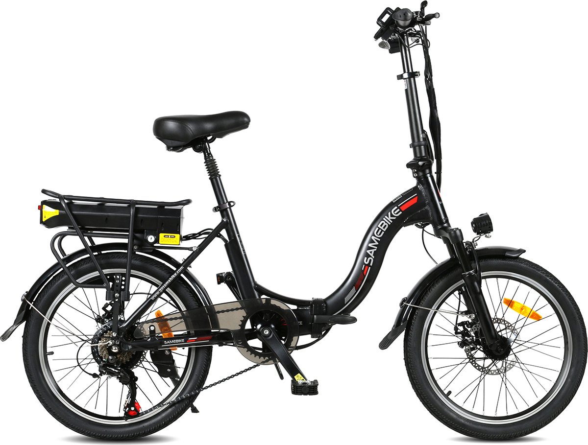 JG20 E-bike 25km/u 20’’ banden - 7 versnellingen opvouwbare e-bike zwart