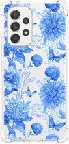 Case voor Geschikt voor Samsung Galaxy A53 5G Flowers Blue