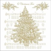Ambiente - Serviettes de Noël - Or - O Christmas Tree Gold Serviettes en papier 3 plis - 100% FSC - 33x33cm