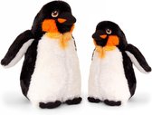 Keel Toys pluche Keizer pinguin knuffeldieren - wit/zwart - staand - 20 en 25 cm