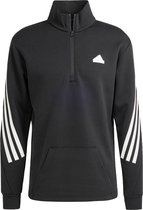 adidas Sportswear Future Icons 3-Stripes Sweatshirt met Halflange Rits - Heren - Zwart- XL