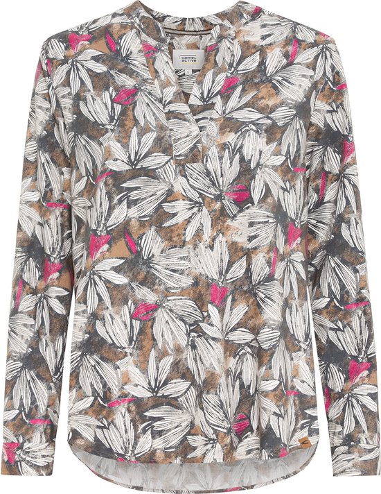 camel active Slip-on blouse met bloemenprint - Maat womenswear-XS - Veelkleurig