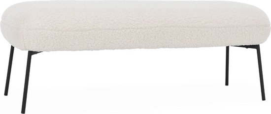 sweeek - Canapé, bout de lit avec rembourrage en boucle, sherpa, l120 x p42,5 x h43,5 cm