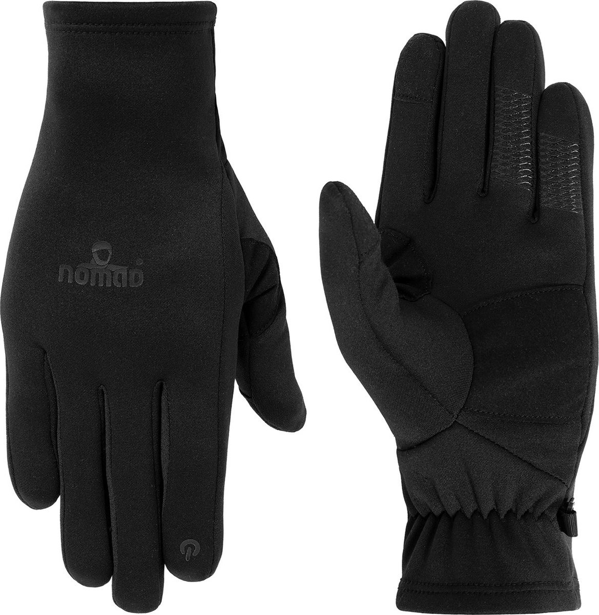 NOMAD® Stretch Handschoenen | Maat XL Zwart | Voor Herfst / Wandelen | Anti-slip Grip | Touch-screen functie | Machinewasbaar