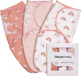 Swaddles inbakerzak baby 0-3 maanden, 100% biologisch katoenen babyslaapzakken voor pasgeborenen, Oeko-tex100 slaapzak voor peuters, unisex verpakking van 3 doeken