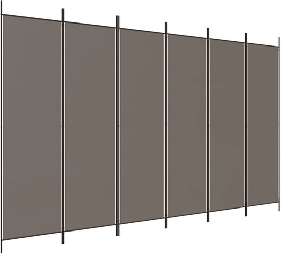 vidaXL - Kamerscherm - met - 6 - panelen - 300x200 - cm - stof - antracietkleurig
