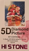 Diamond Painting kerst 50x40cm kerstman in de schoorsteen