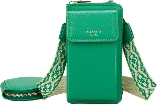 Gallantry - Crossbody - telefoontasje - portemonnee - Mobiele Telefoon - Smartphone - Groen