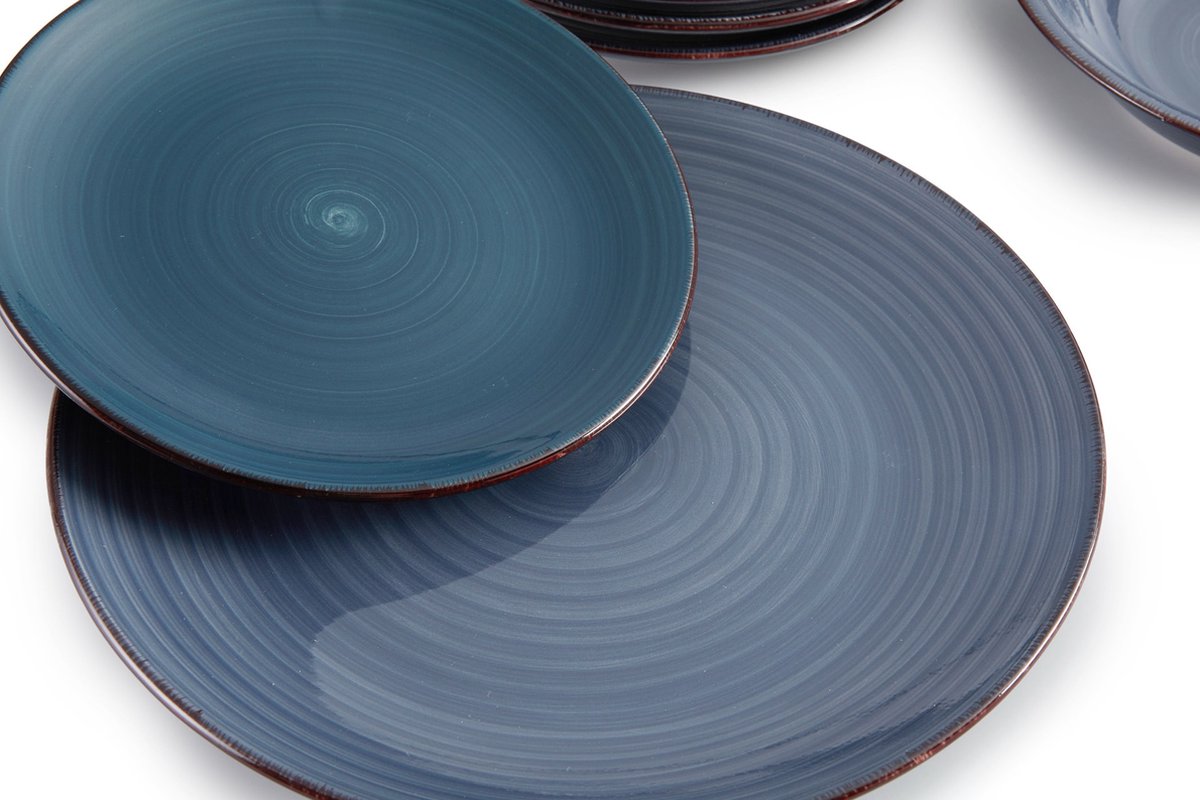 Elegant 18-delige dinerset, 100% porselein, wit, inclusief