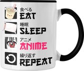 Anime Mok Cadeau Zeggende Koffiekop Cadeaus Decoratie Anime Fan (Zwart)