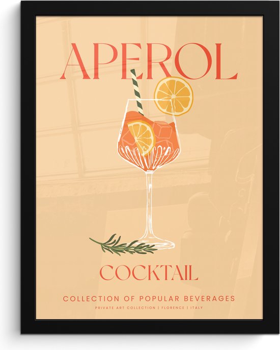 FrameYourWall® - Fotolijst met poster 30x40 cm - Cocktail - Aperol spritz - Foto in lijst - Fotokader van hout - Drank accessoires - Kaders en lijsten - Wissellijst muurposter - Picture en photo frame - Posterlijst - Fotohouder accesoires