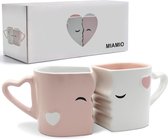 Koffiekopjes/Kusjeskopjes Set Cadeaus voor Vrouwen/Mannen/Vriendje/Vriendin voor Bruiloft/Kerstmis Keramiek (Roze)