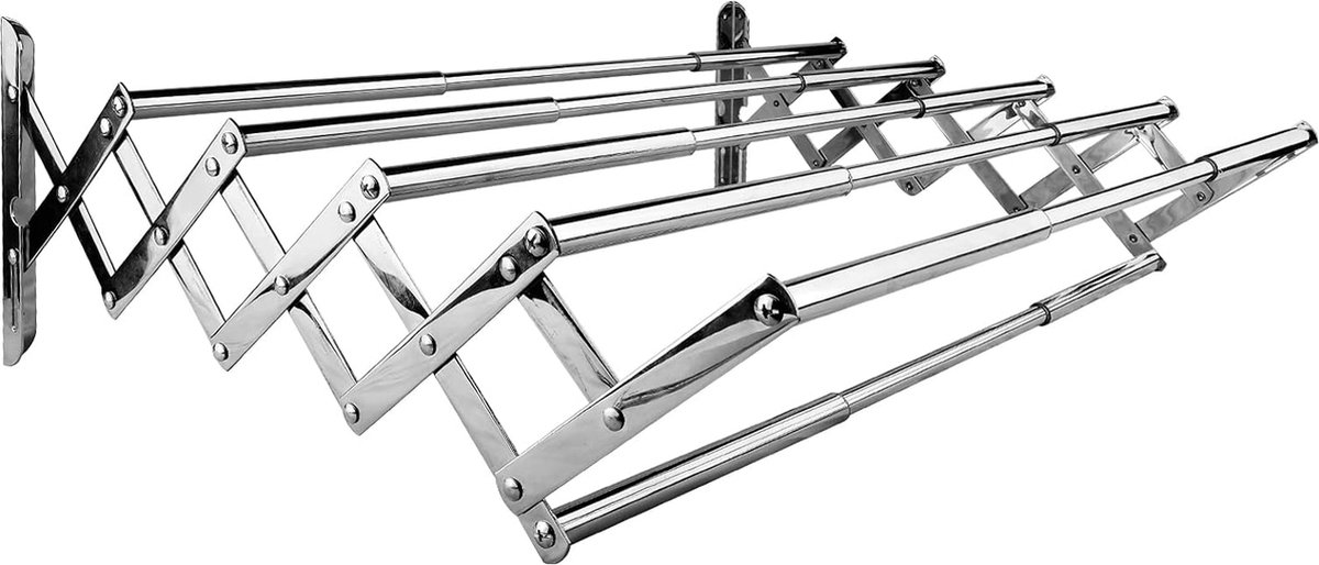 Goedkoopste Accordeon Droogrek Roestvrij Stalen Uitschuifbaar Kledingrek Wandgemonteerd Ruimtebesparende Wasdroger met 40-70 cm Brede Waslijn Uitschuifbare Handdoekhouder voor Badkamer Balkon.