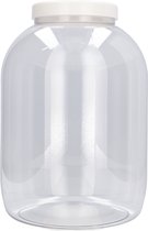2x Ronde Pot 5000ml met Schroefdeksel - Plastic Potjes met Deksel, Cosmetica, Voorraadpot, Opbergpot Voedselveilig - Voedselveilig - PET Kunststof - Transparant en Wit
