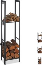 Relaxdays brandhout rek - haardhout opslag - haardhout rek - binnen & buiten - 150 x 40 x 30 cm