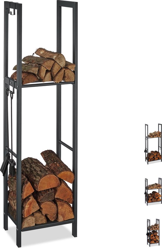 Relaxdays brandhout rek - opslag - haardhout - binnen & buiten 150 x... | bol.com