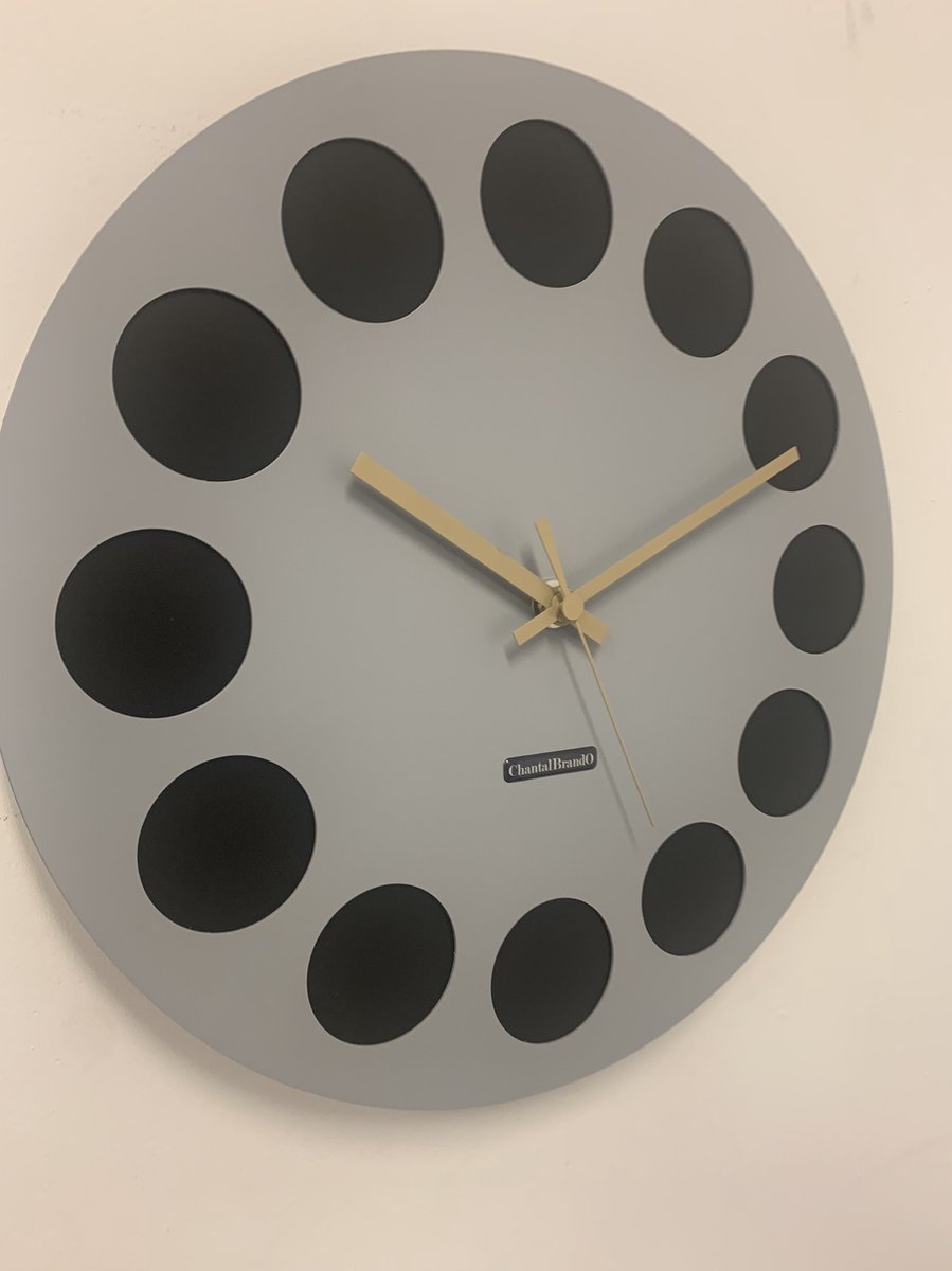 Wandklok CHANTALBRANDO -- GREY & BLACK GT - TORNADO 40 -- MODERN DESIGN --
