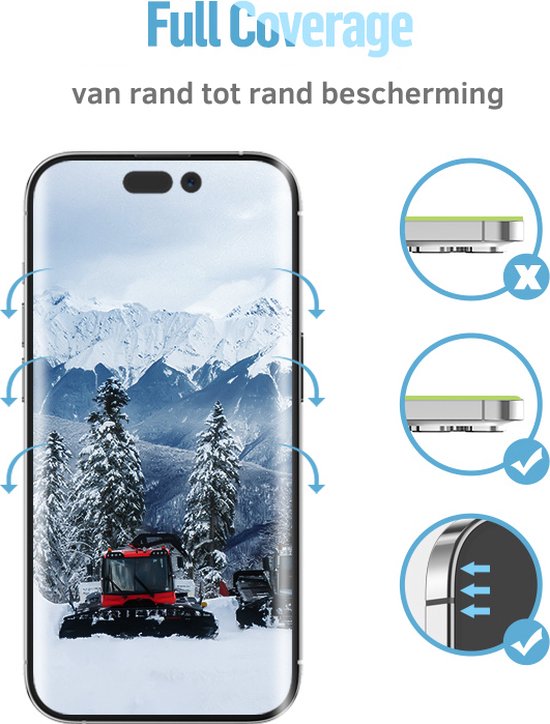 BLUEO Gorilla Glass Film - Protecteur d'écran adapté à iPhone 15 Pro Max - avec Kit d'installation