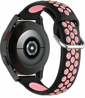 By Qubix 22mm - Siliconen sportbandje met gesp - Zwart + lichtroze - Huawei Watch GT 2 - GT 3 - GT 4 (46mm) - Huawei Watch GT 2 Pro - GT 3 Pro (46mm)