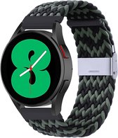 By Qubix 22mm - Braided nylon bandje - Groen - zwart - Huawei Watch GT 2 - GT 3 - GT 4 (46mm) - Huawei Watch GT 2 Pro - GT 3 Pro (46mm)